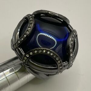 Lia Sophia ❤️ Magical Blue Stone Round Cosplay Statement Cocktail Silver Ring, 8